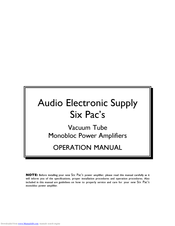 Audio Electronic Supply Six Pac's Operation Manual