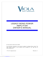 Viola Systems LEGACY Owner's Manual