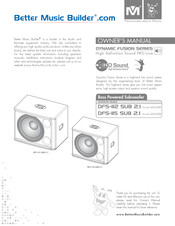 Better Music Builder DFS-115 SUB 2.1 Owner's Manual