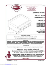 Wells HDG-3630G Operation Manual