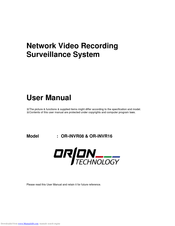 Orion Technology OR-iNVR16 User Manual
