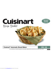Cuisinart CBK 100 - Programmable Breadmaker Instruction Booklet