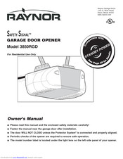 Raynor Safety Signal 3850RGD Owner's Manual