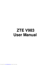 Zte V983 User Manual