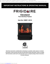 Frigidaire Cleveland CMSF-1/0310 Important Instructions & Operating Manual