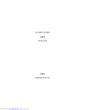 Classe Audio CDP.5 Owner's Manual