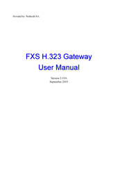 WELLTECH FXS H.323 Gateway User Manual
