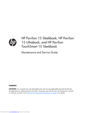 HP Pavilion 15 Sleekbook Maintenance And Service Manual