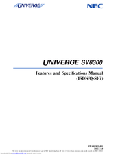 Nec Univerge SV8300 Manual