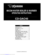 Zojirushi CD-QAC40 Operating Instructions Manual