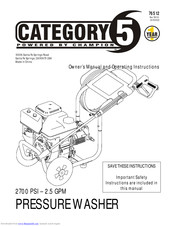 Category 5 2700 PSI 2.4 GPM Owner's Manual And Operating Instructions