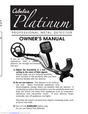First Texas Products Cabelas Platinum Owner's Manual