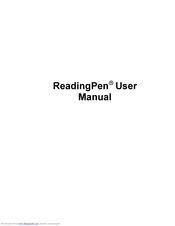 WizCom Technologies Reading Pen User Manual