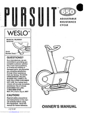 Weslo Pursuit 650 Flwh Eb Manual