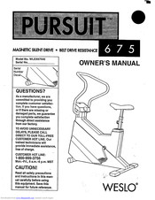 Weslo Pursuit 675 Owner's Manual