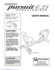 Weslo Pursuit E25 Cross Trainer Bike User Manual