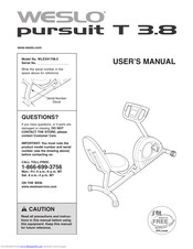 Weslo Pursuit 3.8 Bike Manual