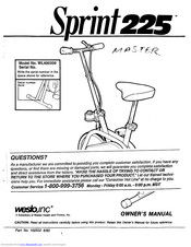 Weslo Sprint 225 Manual