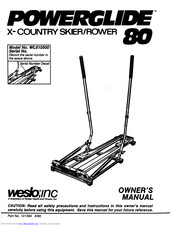Weslo Wl61050powerglide 80 Manual