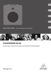 Behringer Thunderbird BX108 Quick Start Manual