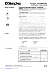 Simplex 4190-9007 Installation Instructions Manual