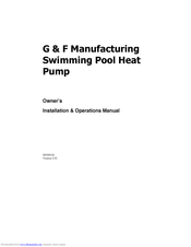 G&F Manufacturing Gulfstream Owner's Installation & Operations Manual