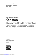 Kenmore 401.85143 Installation Instructions Manual