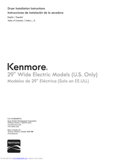Kenmore 110.60022010 Installation Instructions Manual
