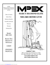 Impex MARCY DIAMOND ELITE MD-3401 Owner's Manual