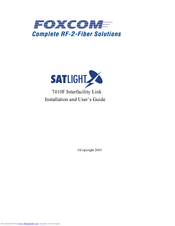 Foxcom Sat-Light 7410F Installation And User Manual