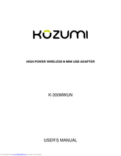 Kozumi K-300MWUN User Manual