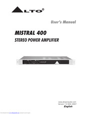 Alto Mistral 400 User Manual