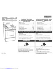 Kenmore 66572162302 Installation Instructions Manual