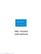 Wadax PRE1 Phono User Manual