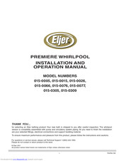 Eljer 015-0076 Installation And Operation Manual