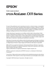 Epson AcuLaser CX11 Series User Manual