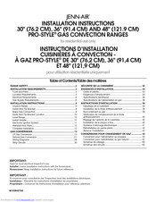 Jenn-Air PRO-STYLE JGRP548WP01 Installation Instructions Manual