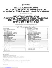 Jenn-Air JDRP436WP01 Installation Instructions Manual
