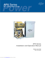 Alpha Technologies APX Series Installation And Operation Manual