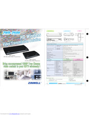 Zinwell ZWD-2500T Specifications