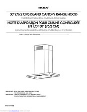 Ikea IHI8304WS0 Installation Instructions And Use & Care Manual