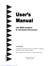 Intel I865PE User Manual
