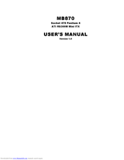 Ibase Technology MB870 User Manual