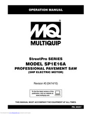 MULTIQUIP StreetPro SP1E16A Operation Manual