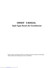 Midea Split Type Room Air Conditioner Owner's Manual