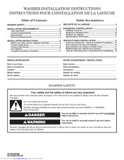 Admiral CAW9244BW0 Installation Instructions Manual