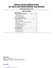 Amana AGR3530AAW0 Installation Instructions Manual