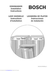 Bosch SHX36L05UC-18 Installation Instructions Manual