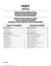 Ikea IUD9500VX0 Installation Instructions Manual