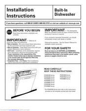 GE Profile PDW9200 Series Installation Instructions Manual